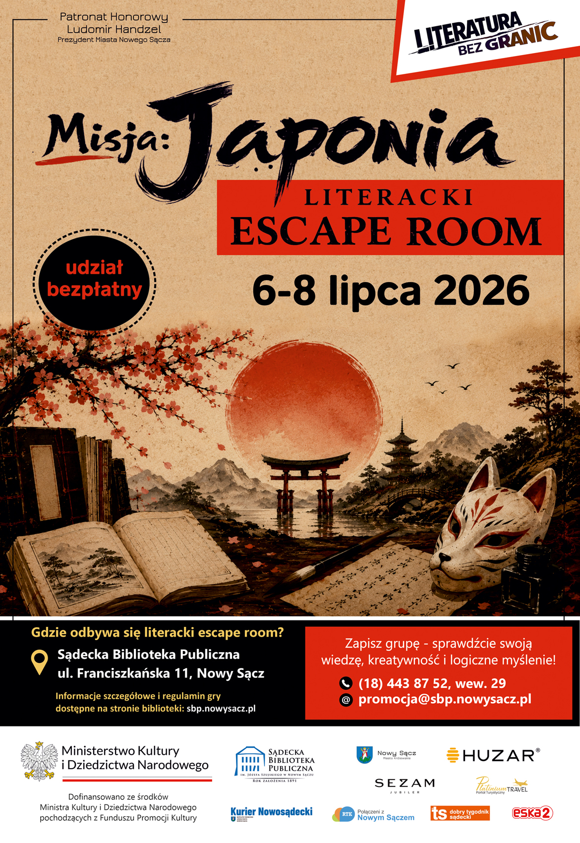 Literacki Escape Room – plakat